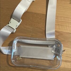 Clear Crossbody Bag with White Strap